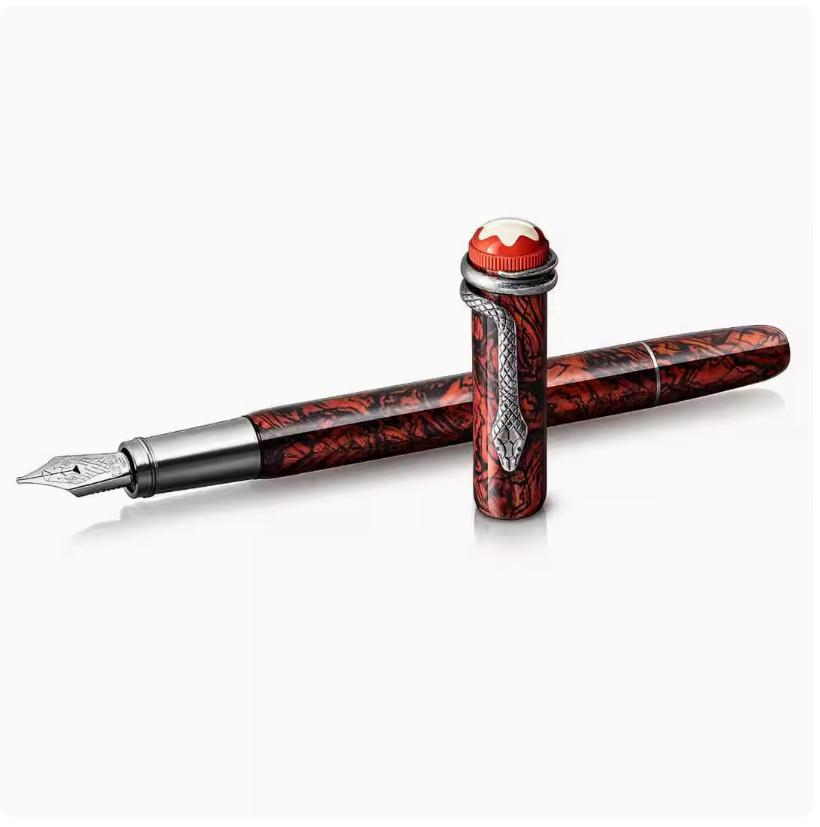 德国 montblanc 万宝龙 红蛇/黑蛇110周年红与黑特别版钢笔